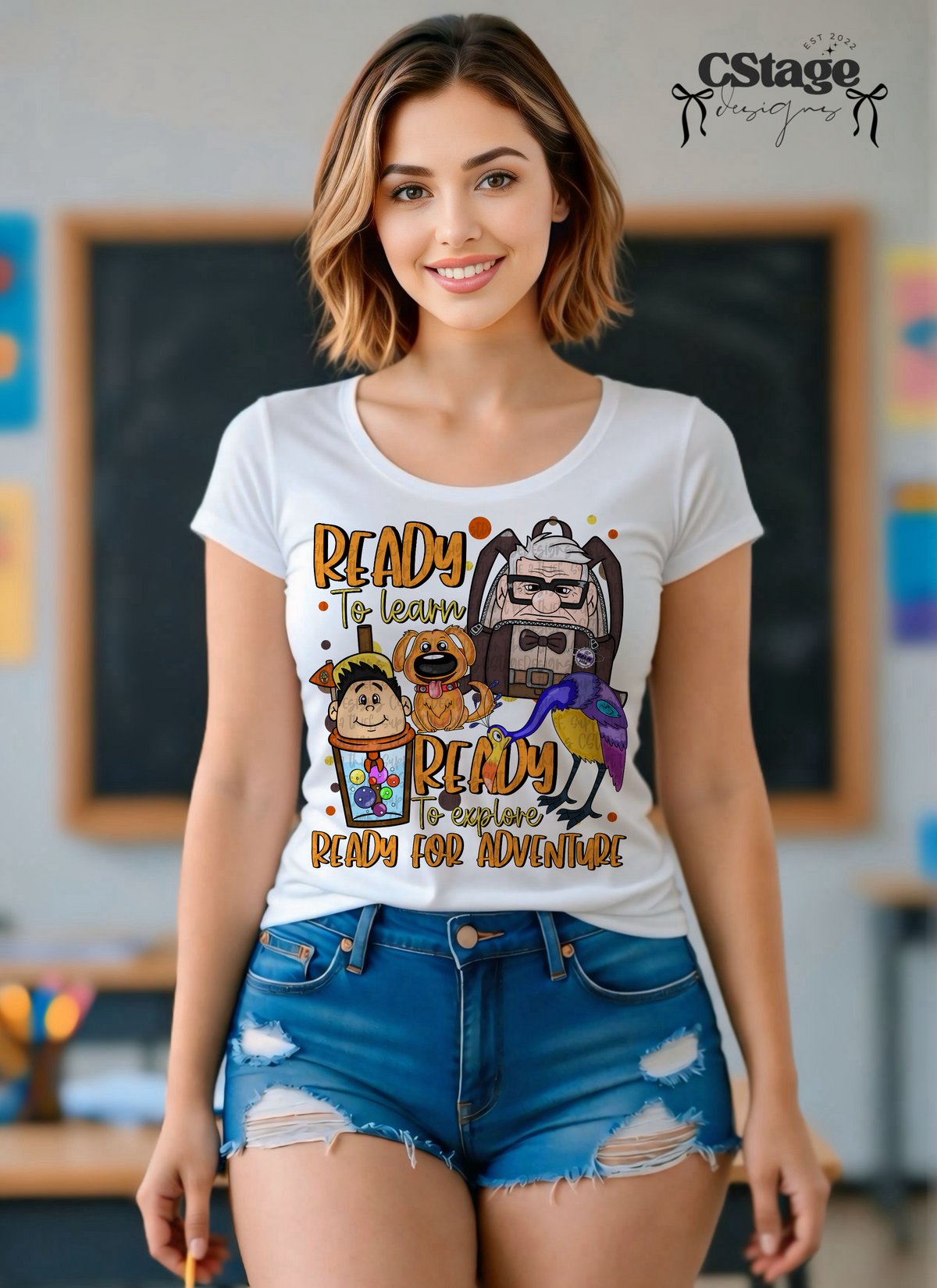 Ready to learn brown backpack (CSTAGE) DTF Transfer