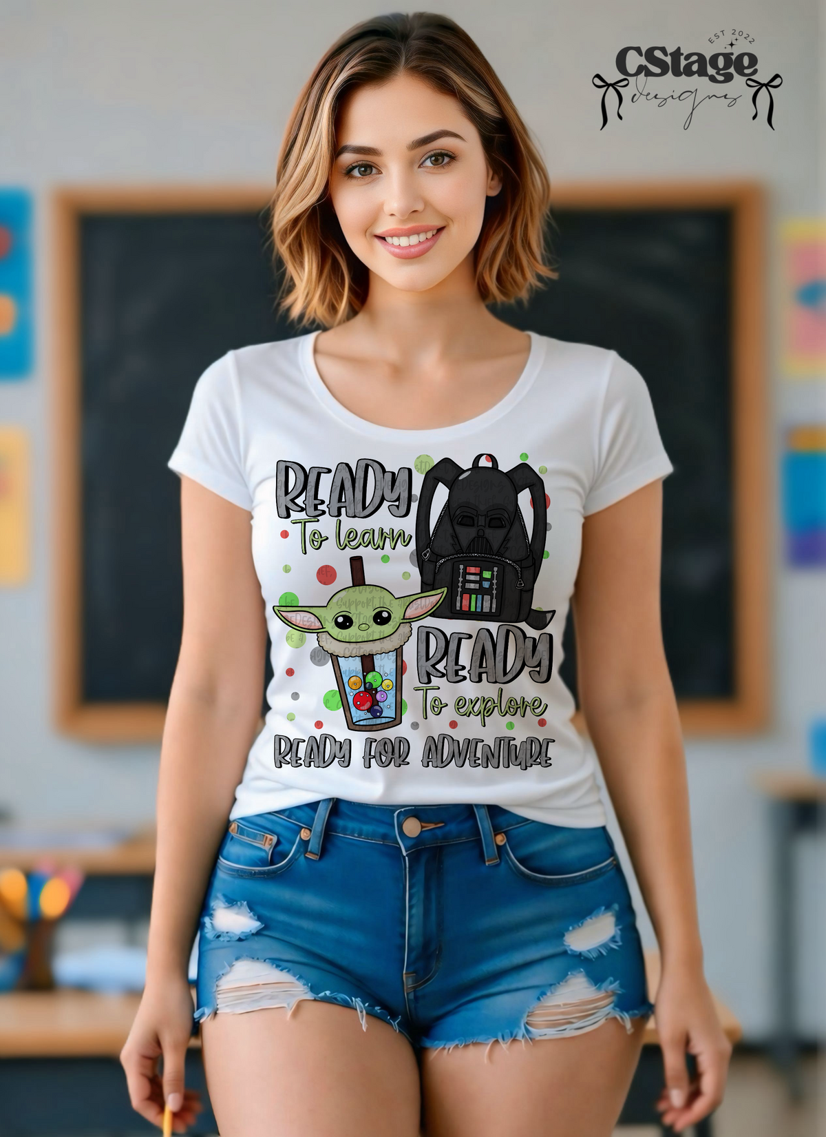Ready to learn black backpack (CSTAGE) DTF Transfer