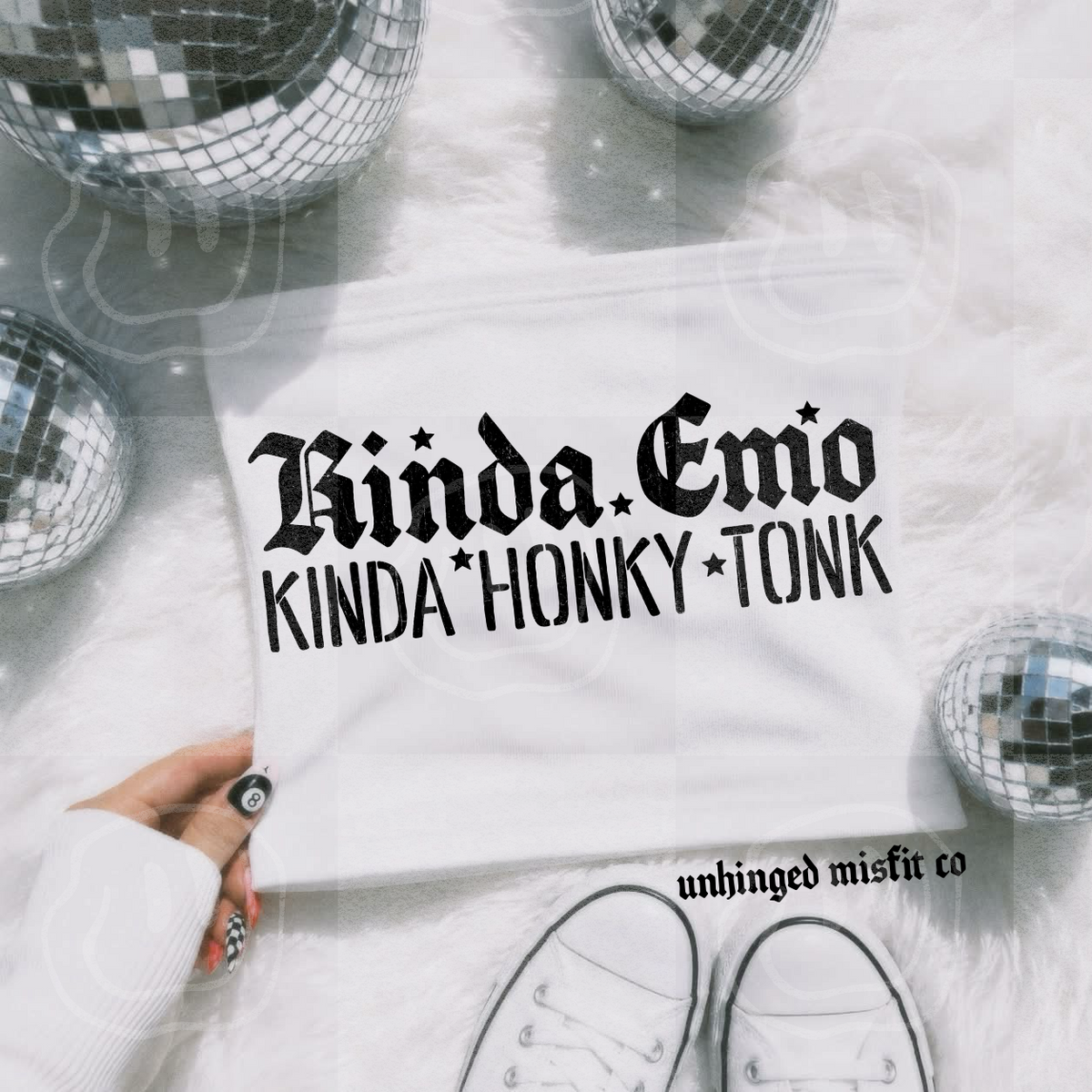 Kinda emo kinda honky tonk BLACK (Unhinged) DTF Transfer