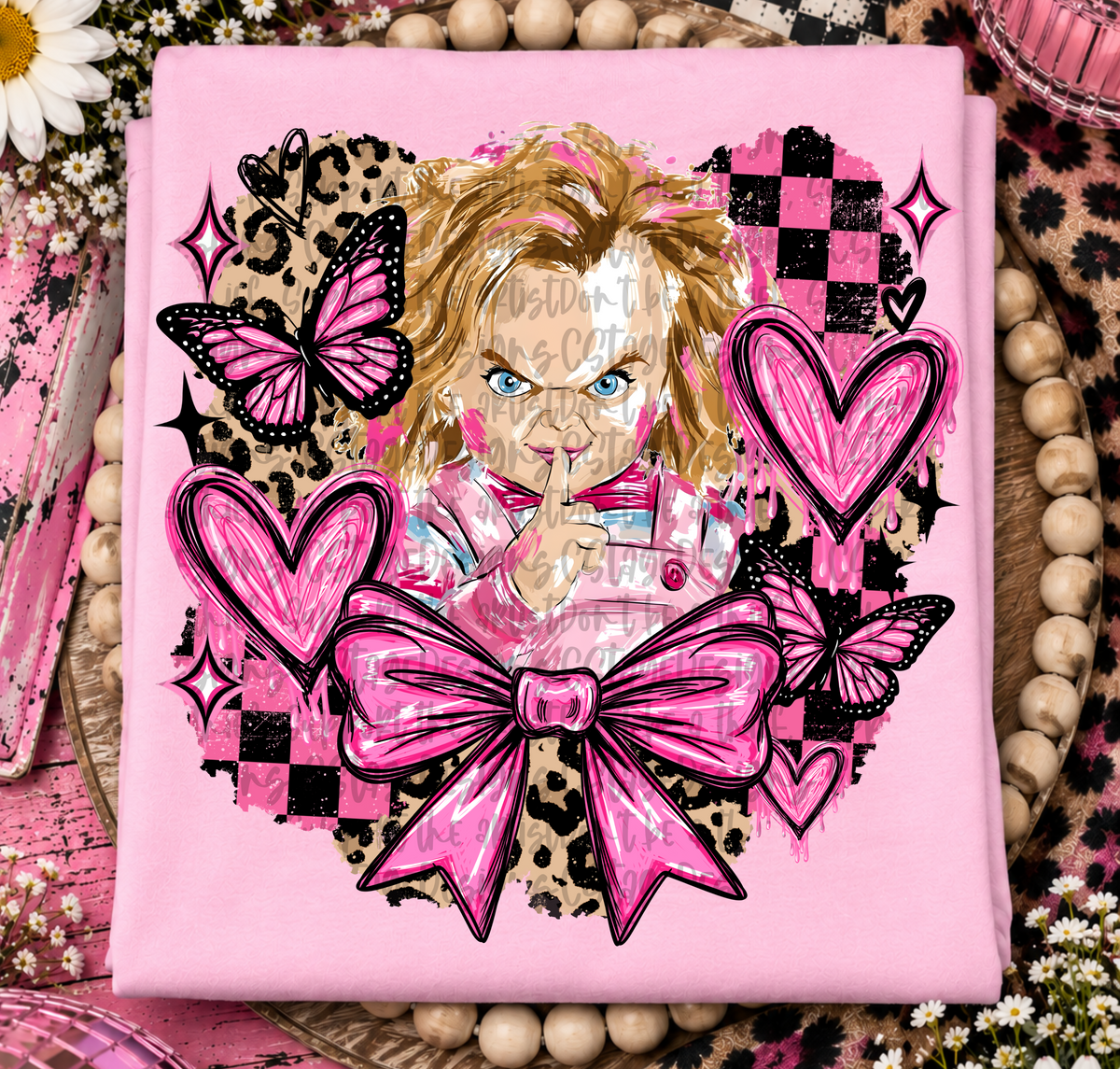 Chuck pink grunge horror (Cstage) DTF Transfer