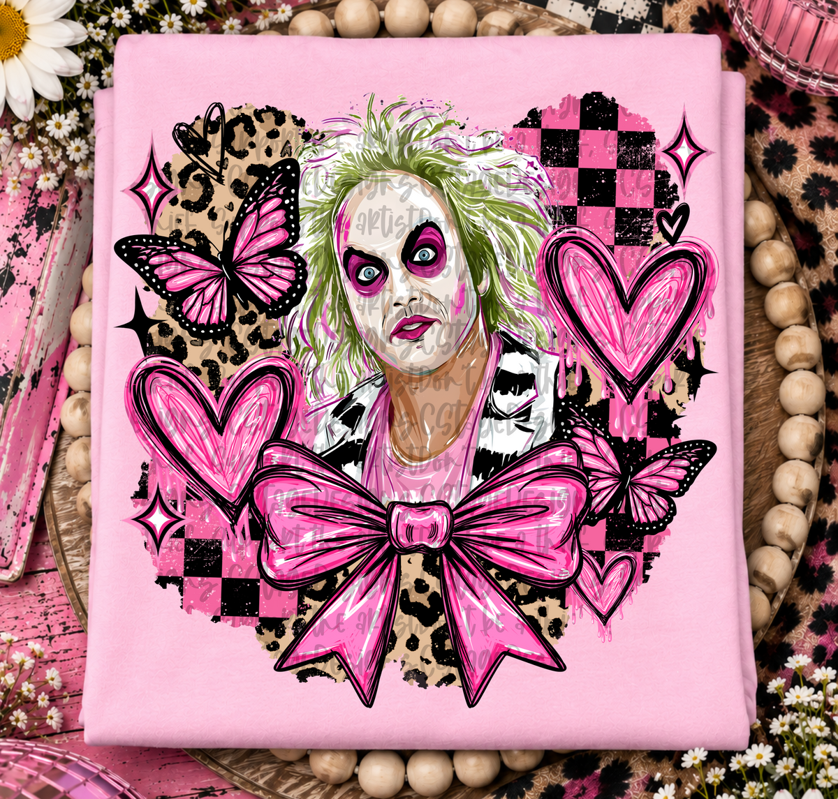 Beetle pink grunge horror (Cstage) DTF Transfer