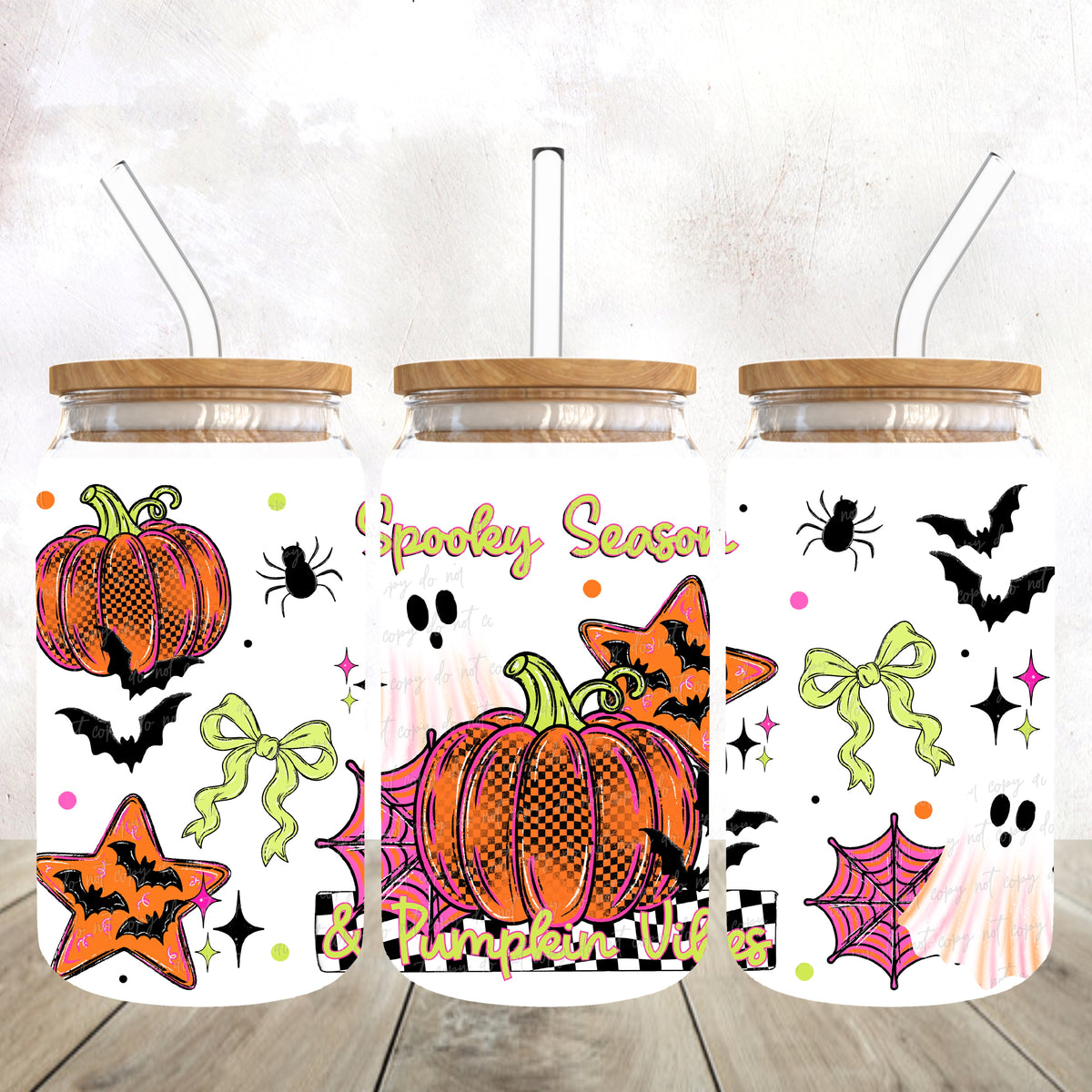 Spooky season & pumpkin vibes (Virgo) UV DTF WRAP