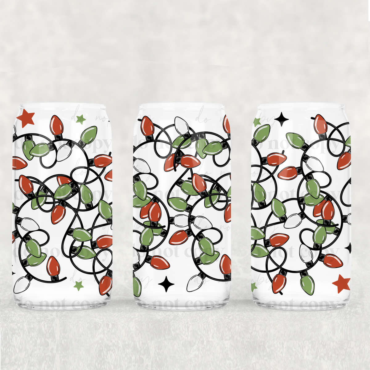 6704 red and green christmas lights (CSC) UV DTF WRAP