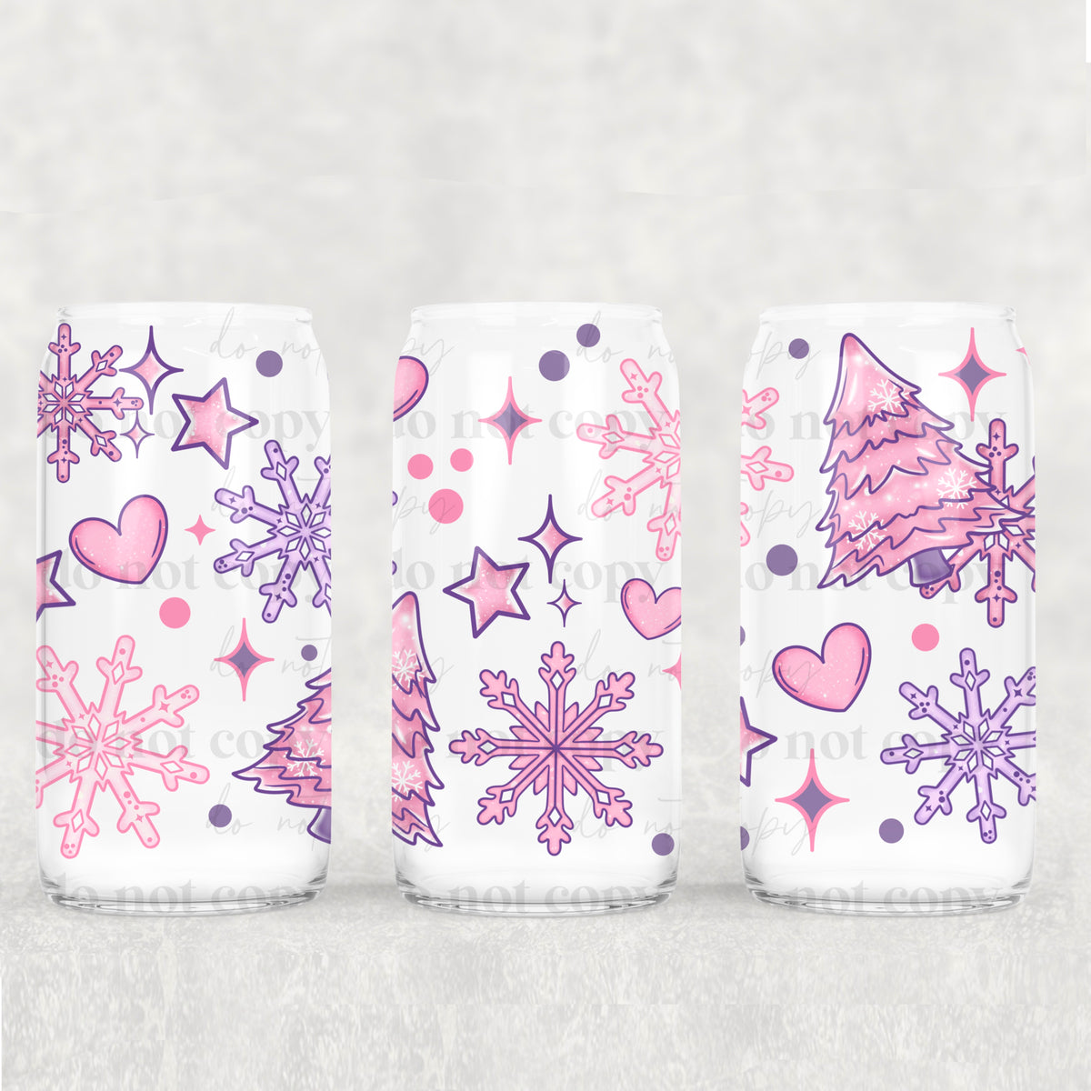 6707 pink and purple christmas collage (CSC) UV DTF WRAP