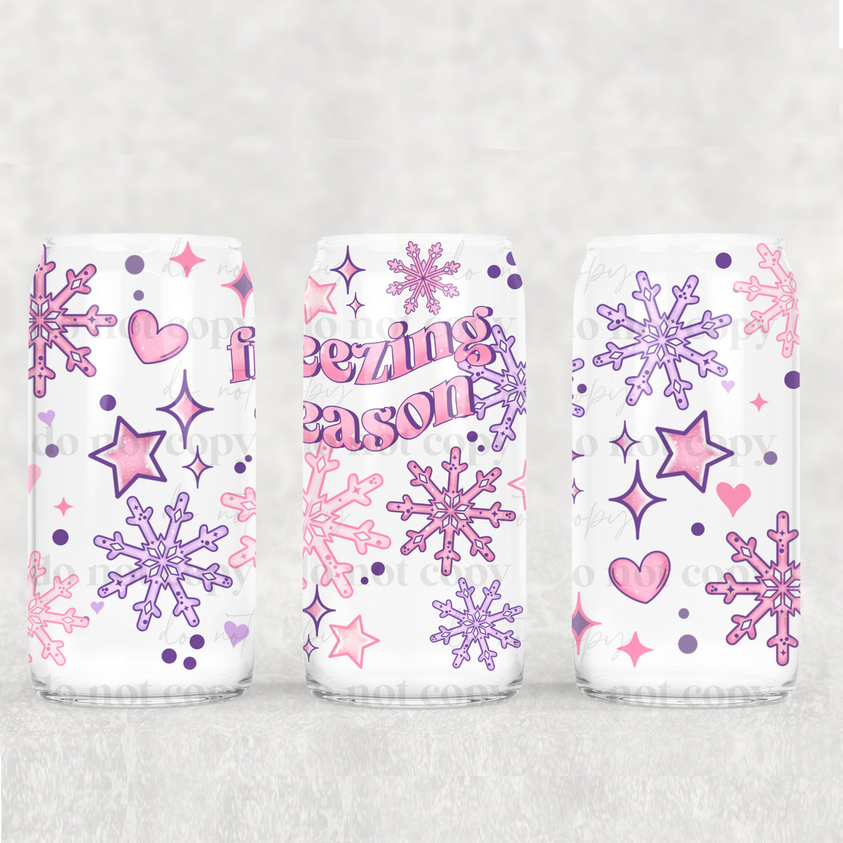 6708 freezing season snow flakes (CSC) UV DTF WRAP