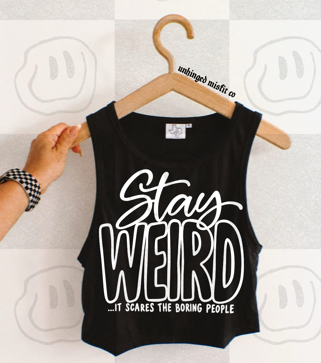 Stay weird WHITE (Unhinged) DTF Transfer
