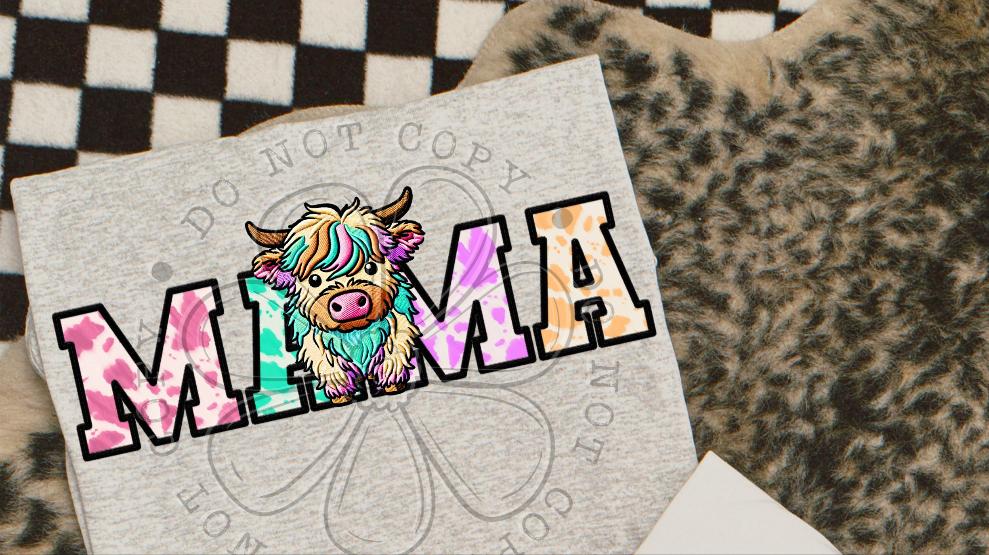 Mama baby cow colorful (VIRGO) 34750 DTF transfer