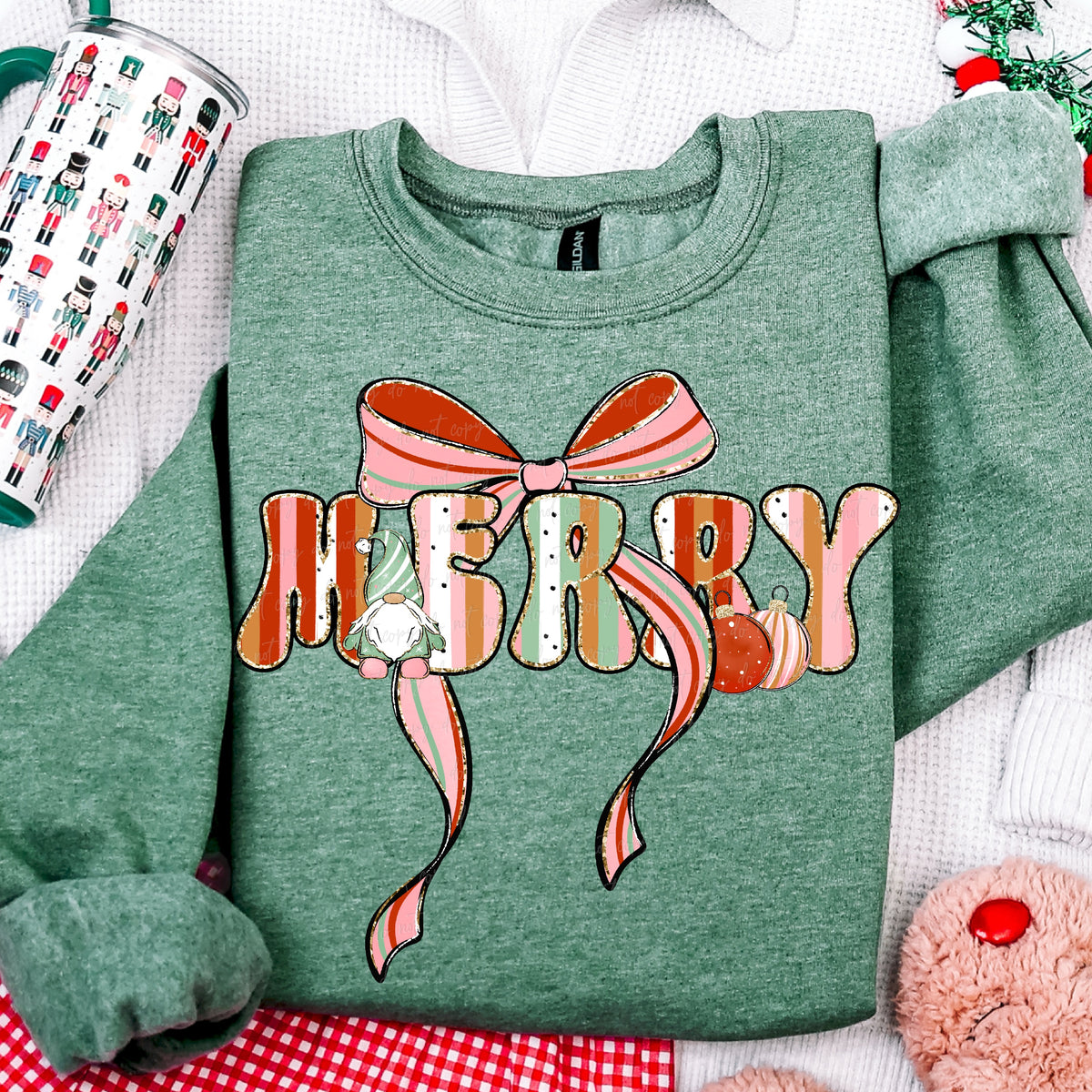 Merry gnome with bow (Virgo) DTF Transfer