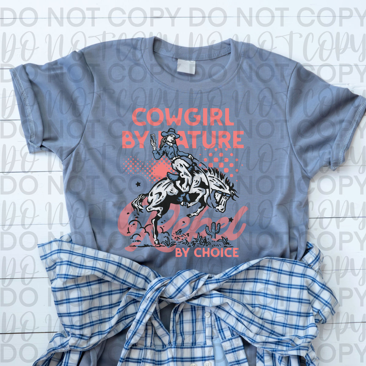 Cowgirl by Nature Rebel by Choice ORANGE (Starlight) DTF transfer