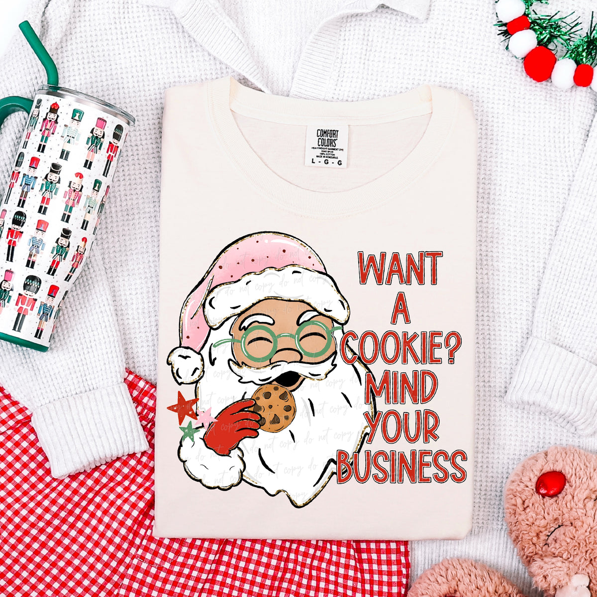 Want a cookie? mind your business Santa (Virgo) DTF Transfer