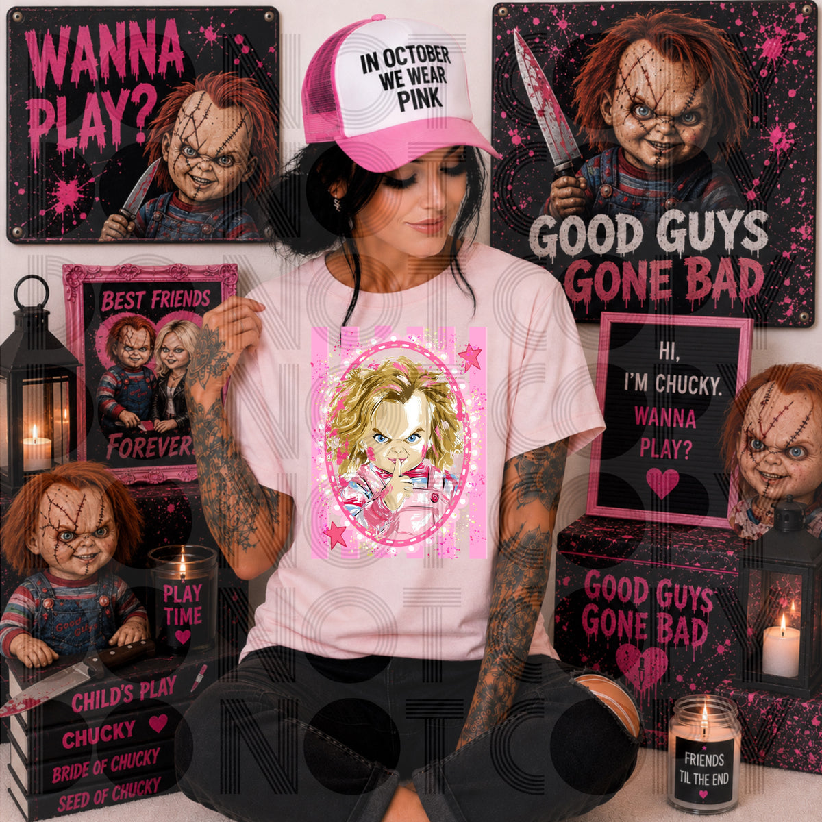 Chuck in October we wear pink (SSD) DTF transfer