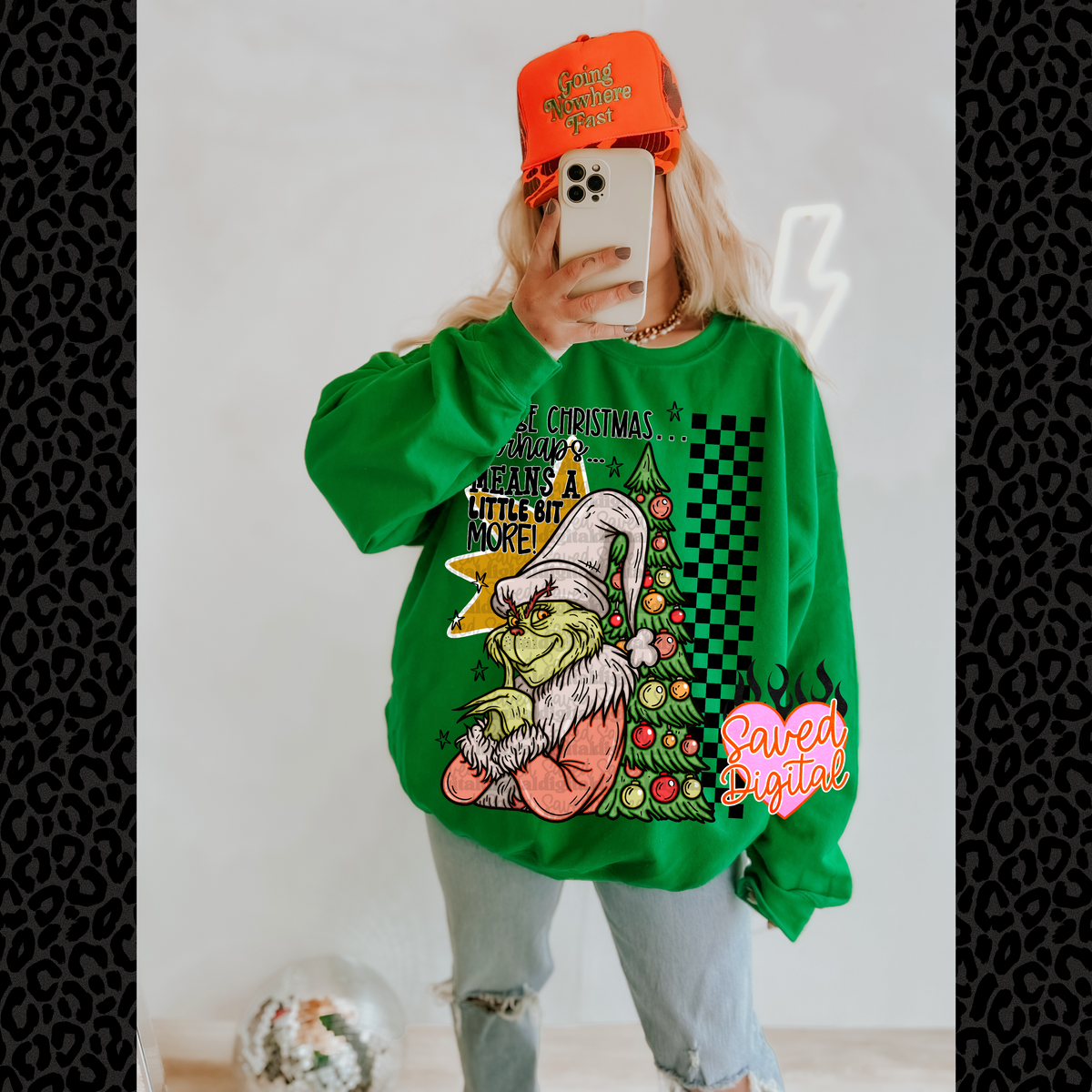 Christmas means a little bit more G man BLACK checkers (Saved) DTF Transfer