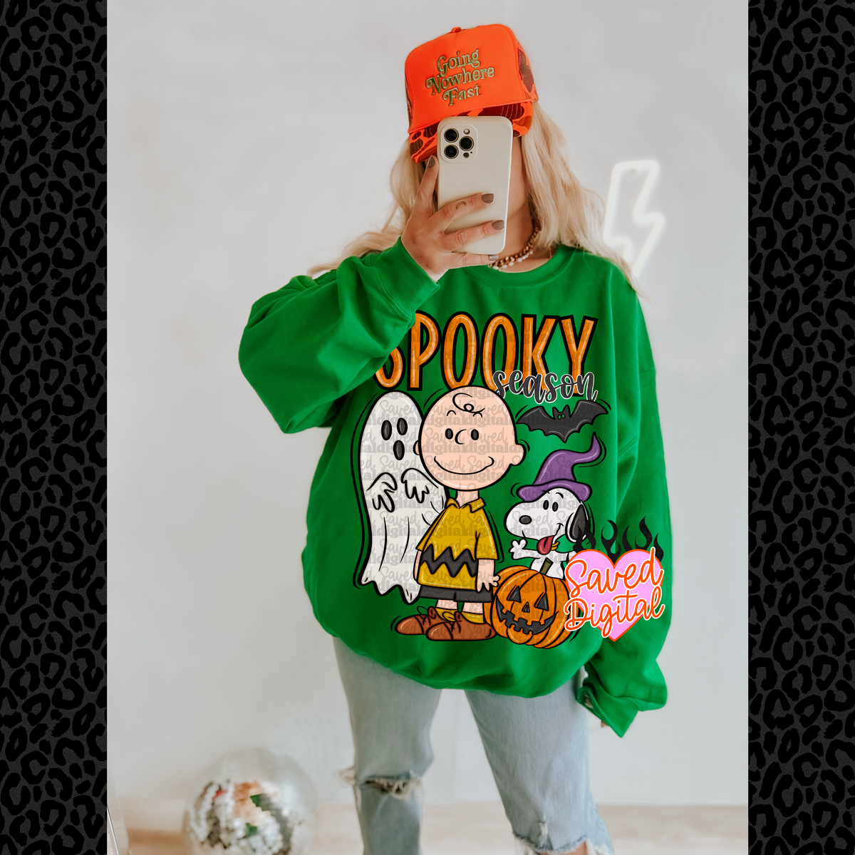 Spooky season CB snop and ghost (Saved) DTF Transfer