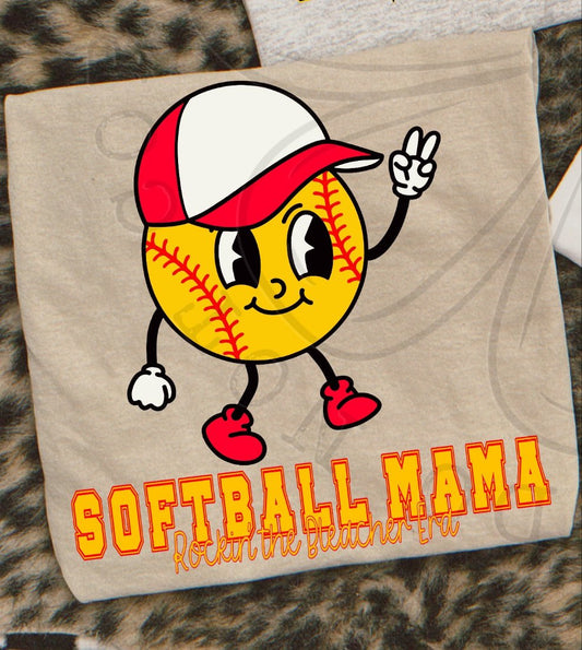 Softball mama smiley YELLOW (VIRGO) 34616 DTF transfer