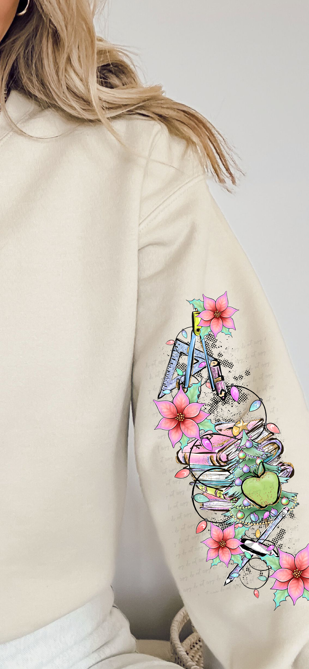 School Things Christmas Sleeve Print 117402 DTF TRANSFER