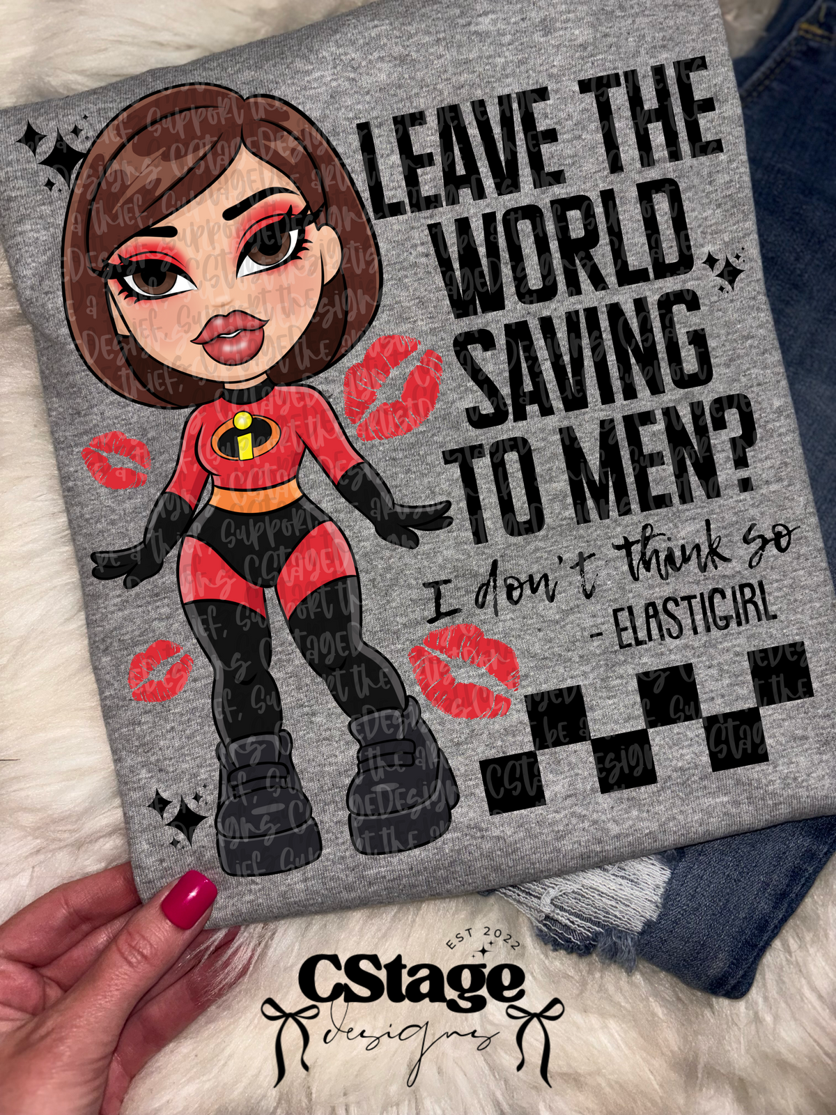 Leave the world saving to men? (Cstage) DTF Transfer