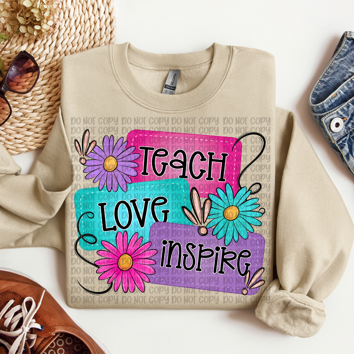Teach love inspire (VP) 109560 DTF transfer