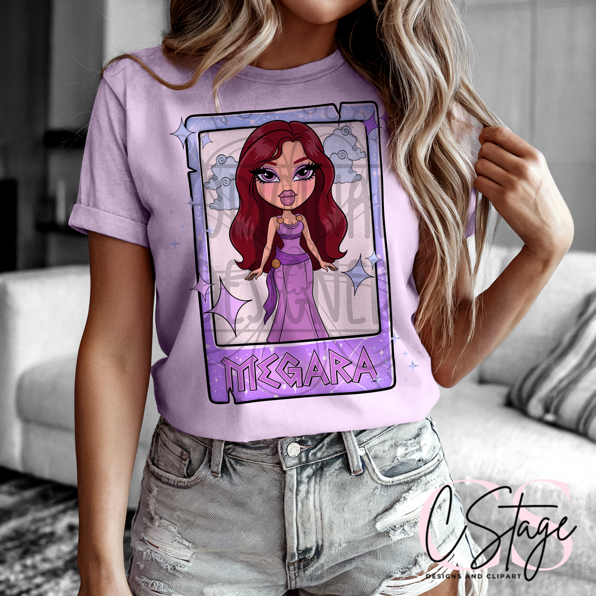 Purple blue ombre frame with stars (Cstage) DTF Transfer