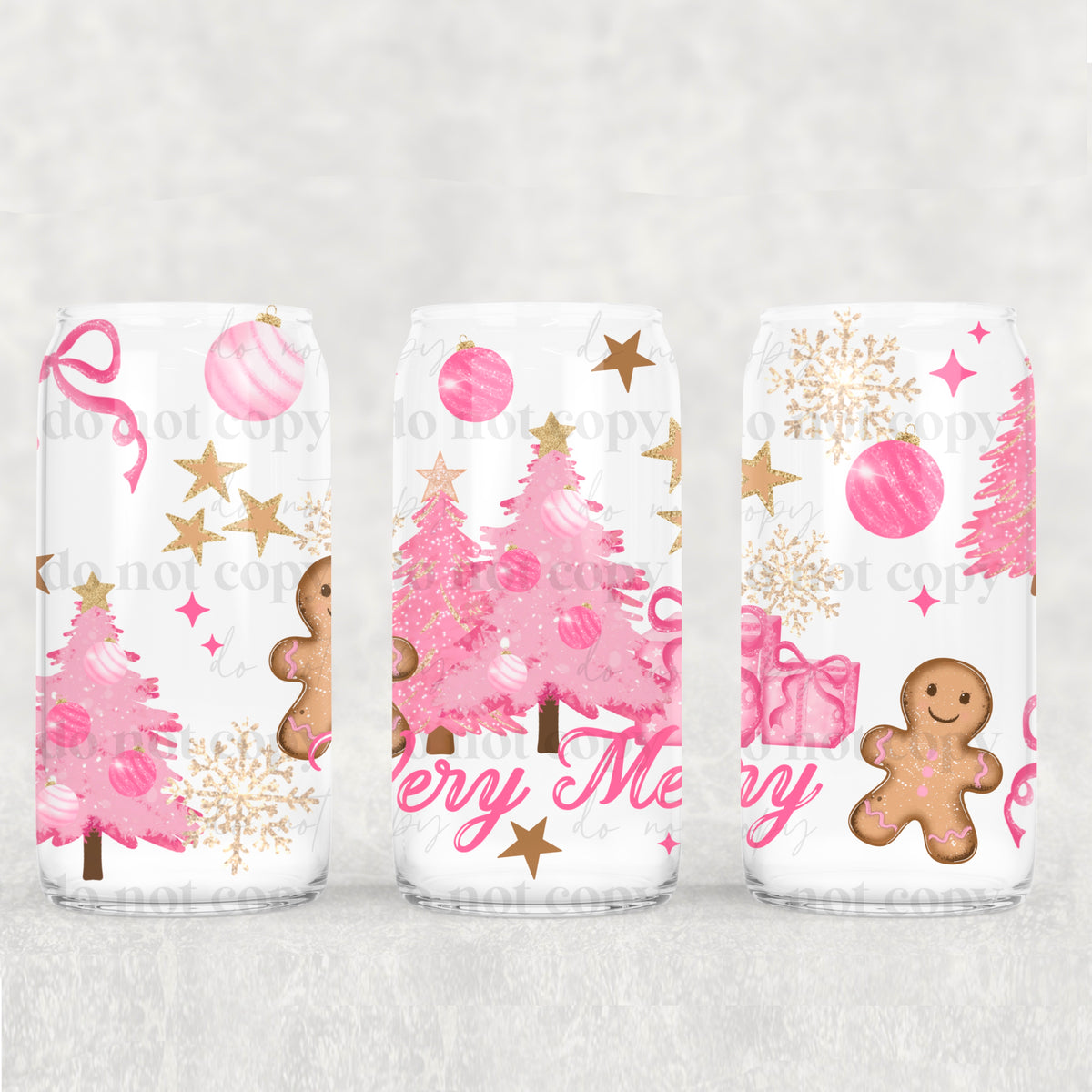 7100 very merry pink trees (CSC) UV DTF WRAP