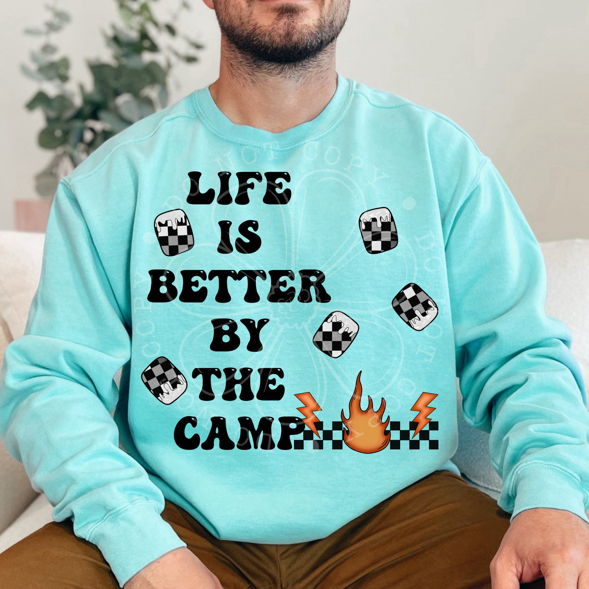 Life is better by the campfire checkered (VIRGO) 34668 DTF transfer