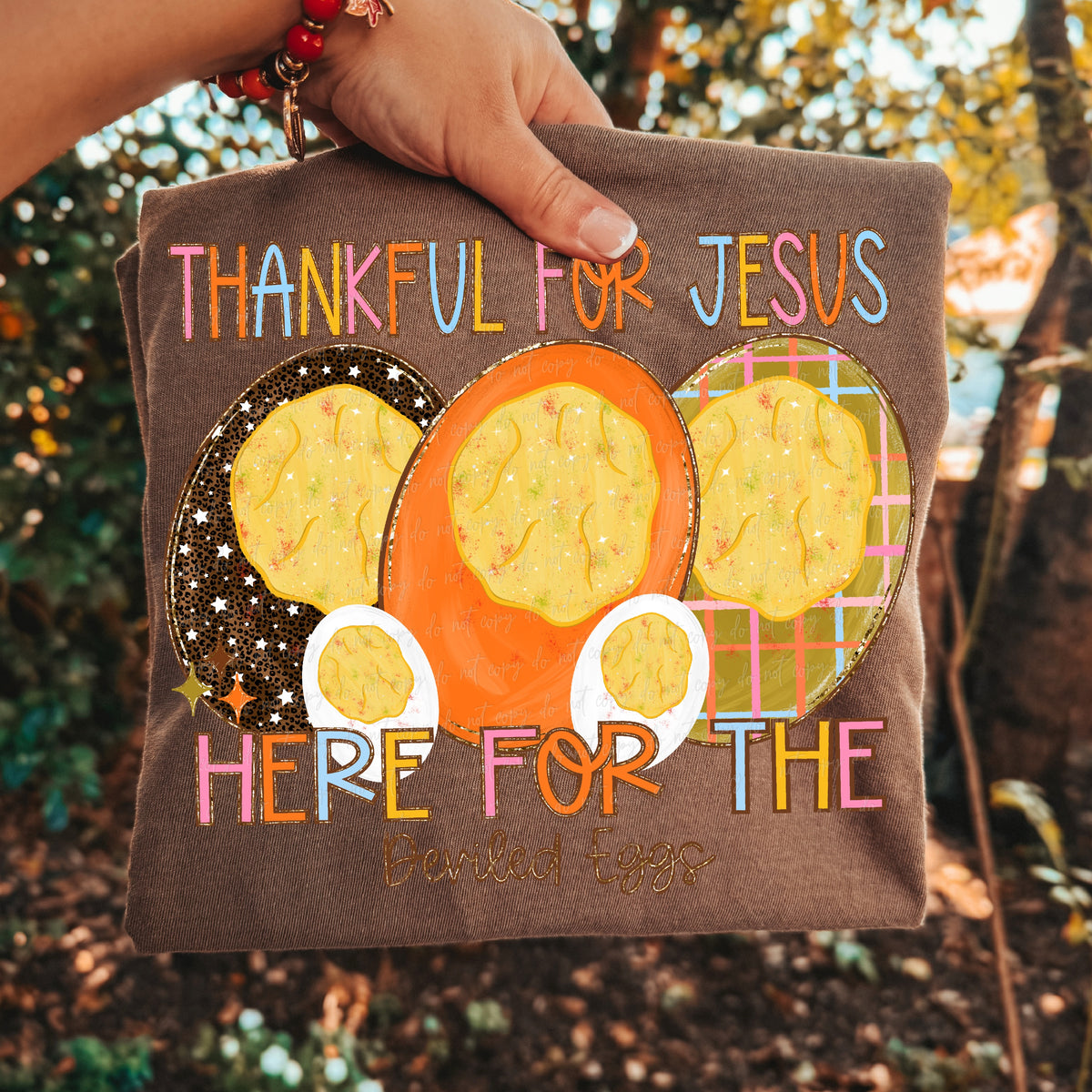 Thankful for Jesus here for the deviled eggs (Virgo) DTF Transfer