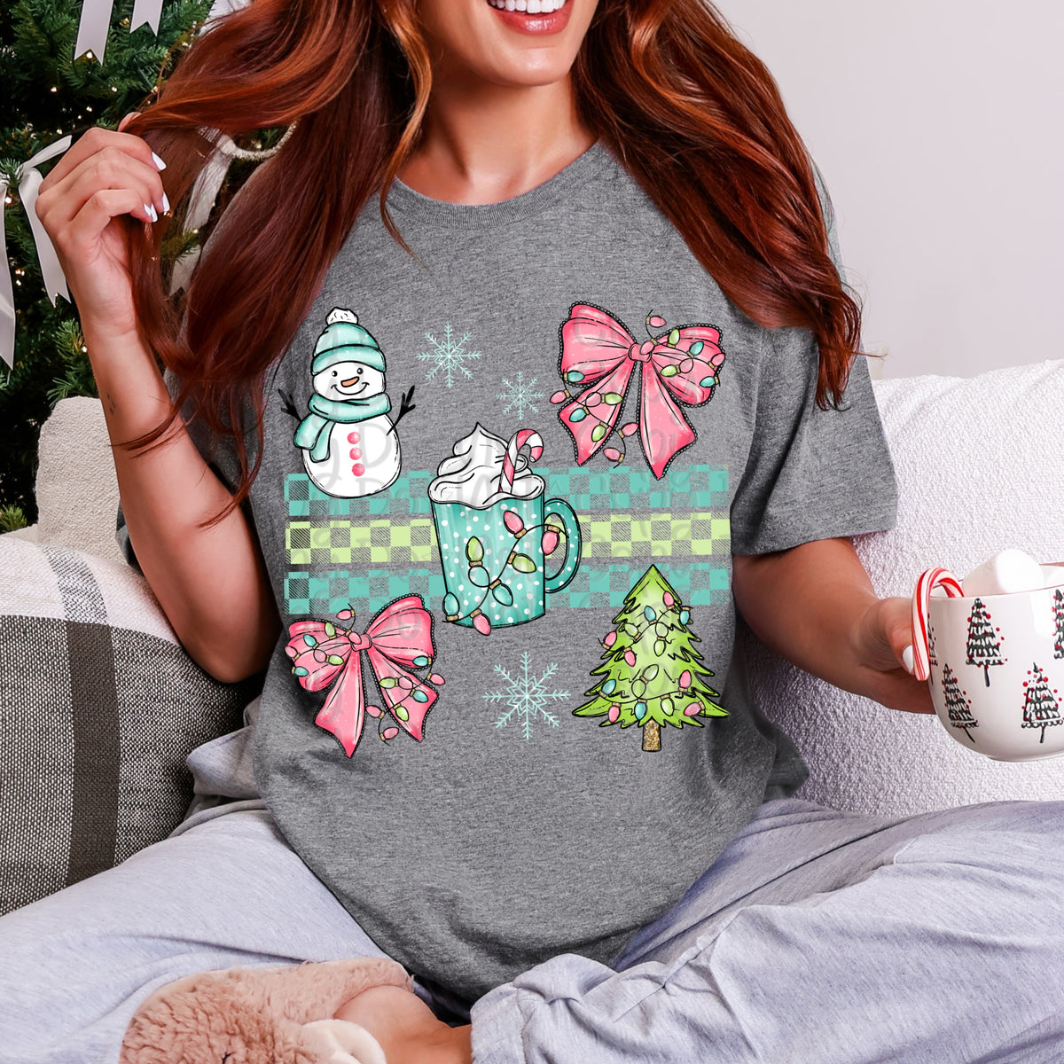 Checker Christmas Bow (Virgo) DTF Transfer