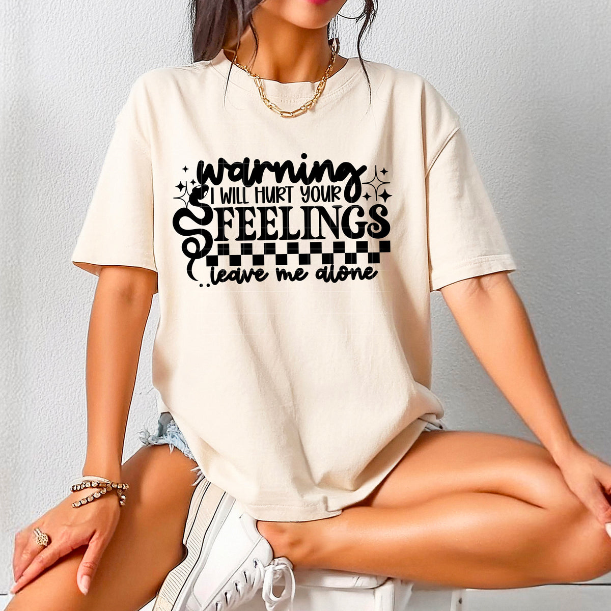 Warning I will hurt your feelings leave me alone BLACK (CSC) DTF transfer