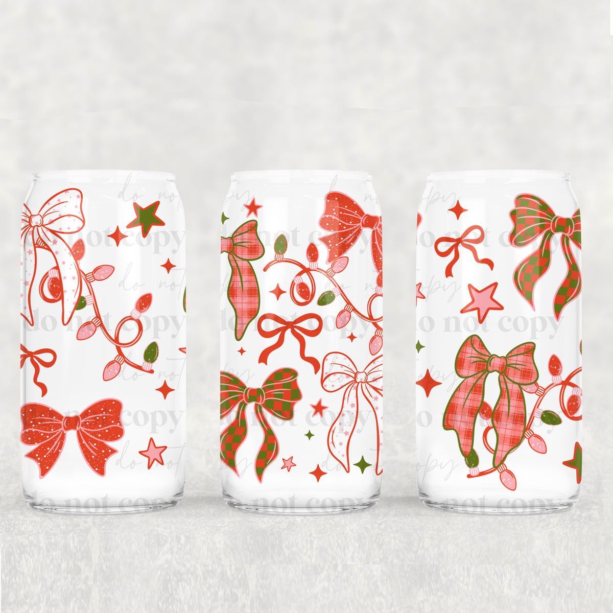 7377 christmas bows (CSC) UV DTF WRAP