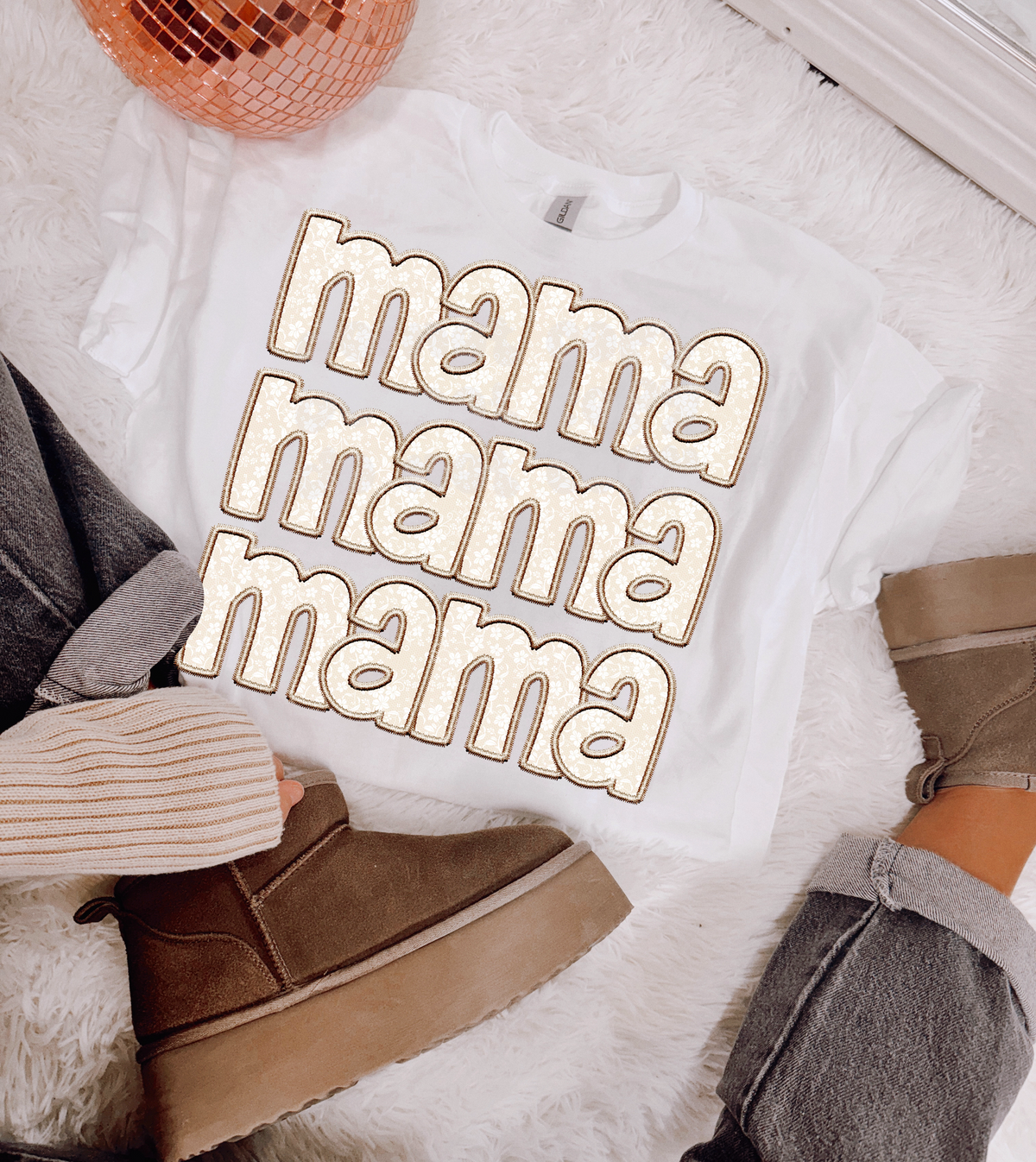 Mama Cream Letters Stacked (LYTTLE) DTF transfer