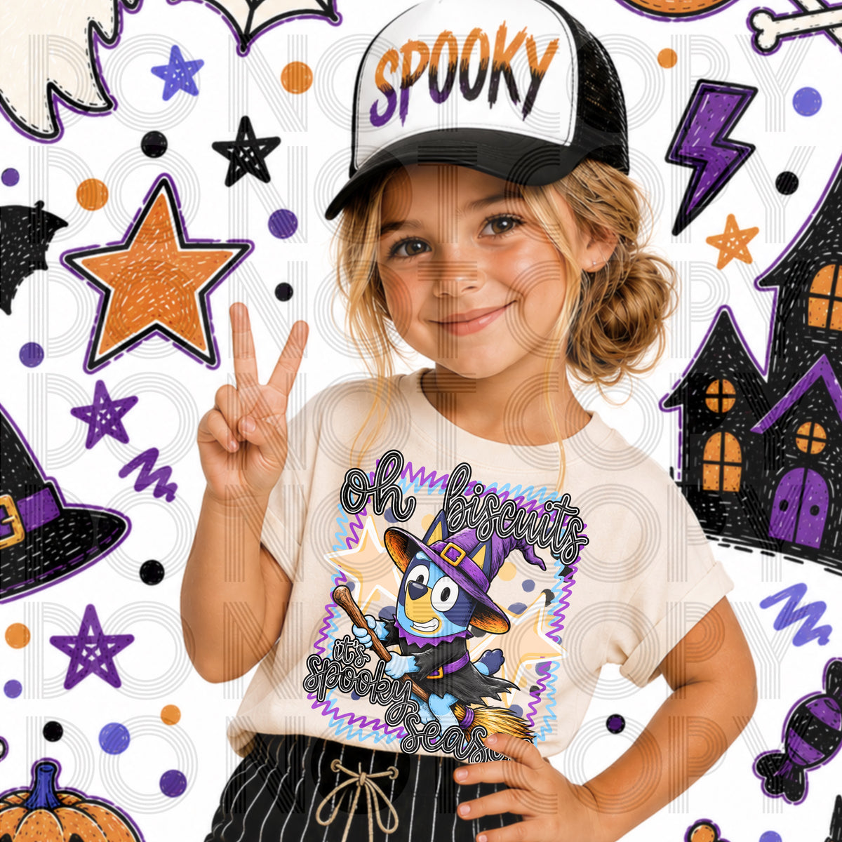 Oh biscuits it's spooky season witch dog (Renewed) DTF Transfer