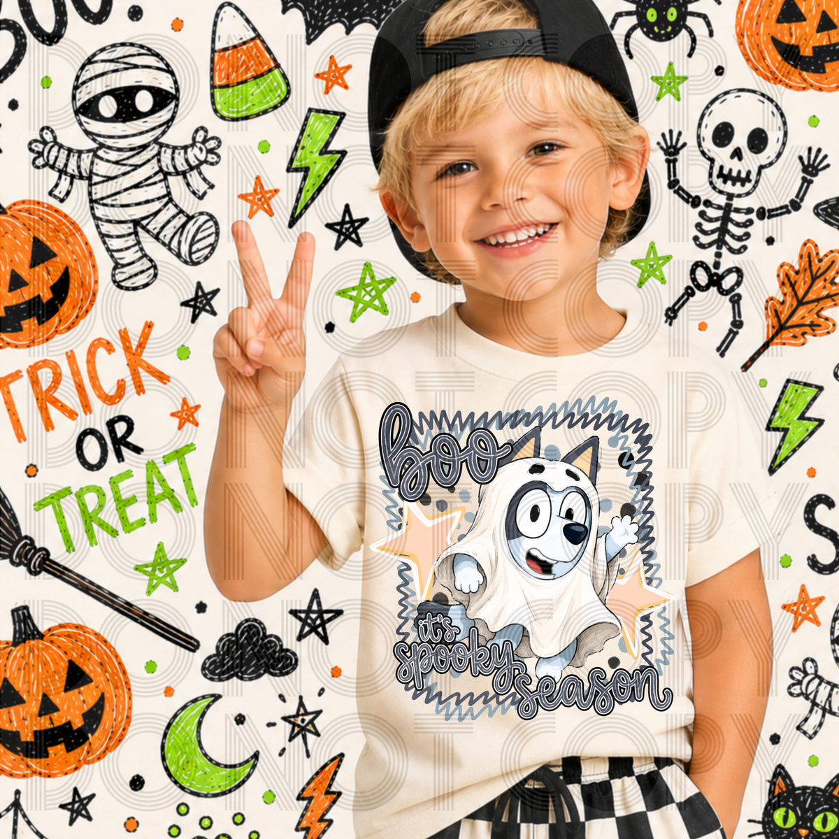 Boo it's spooky season ghost dog (Renewed) DTF Transfer
