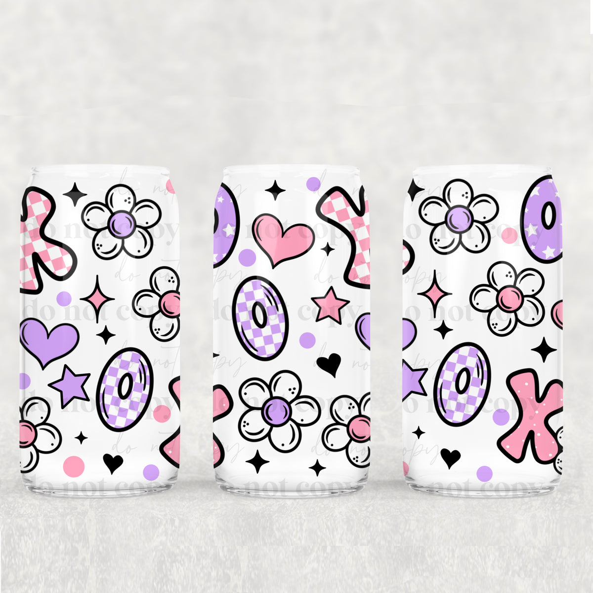 7438 plaid xoxo and flowers (CSC) UV DTF WRAP