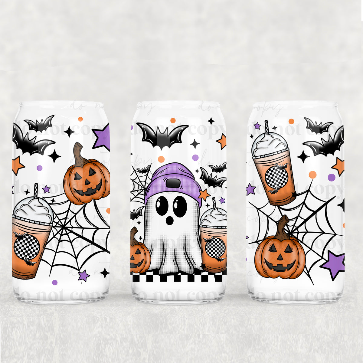 ghost with purple hat (CSC) UV DTF WRAP