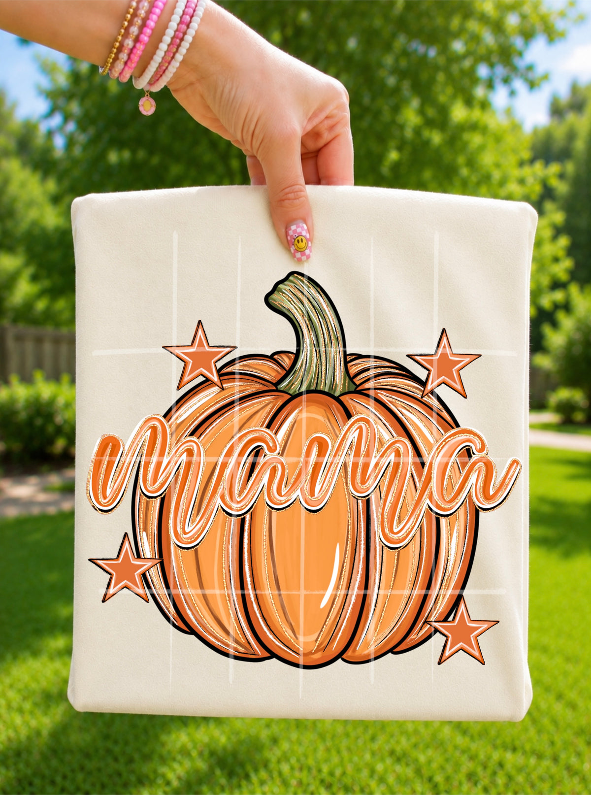 Mama pumpkin with orange stars (TDC) DTF Transfer