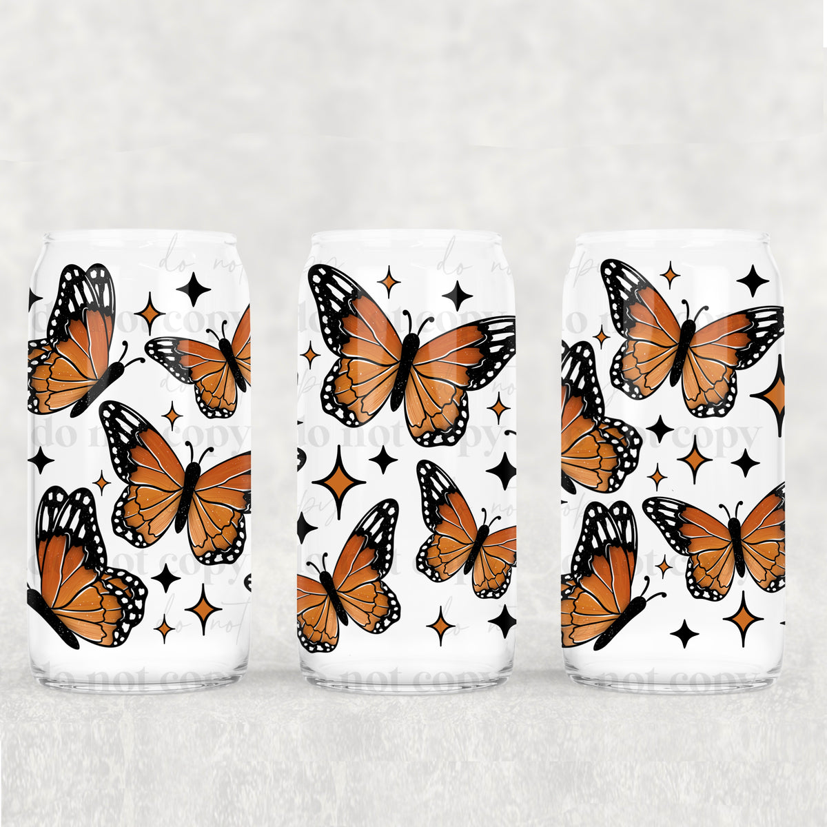 orange black butterflies 7529 (CSC) UV DTF WRAP