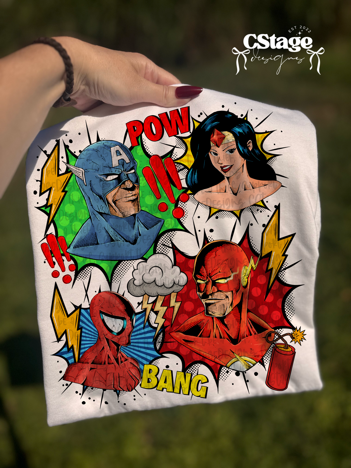 Super people pow bang collage (Cstage) DTF Transfer
