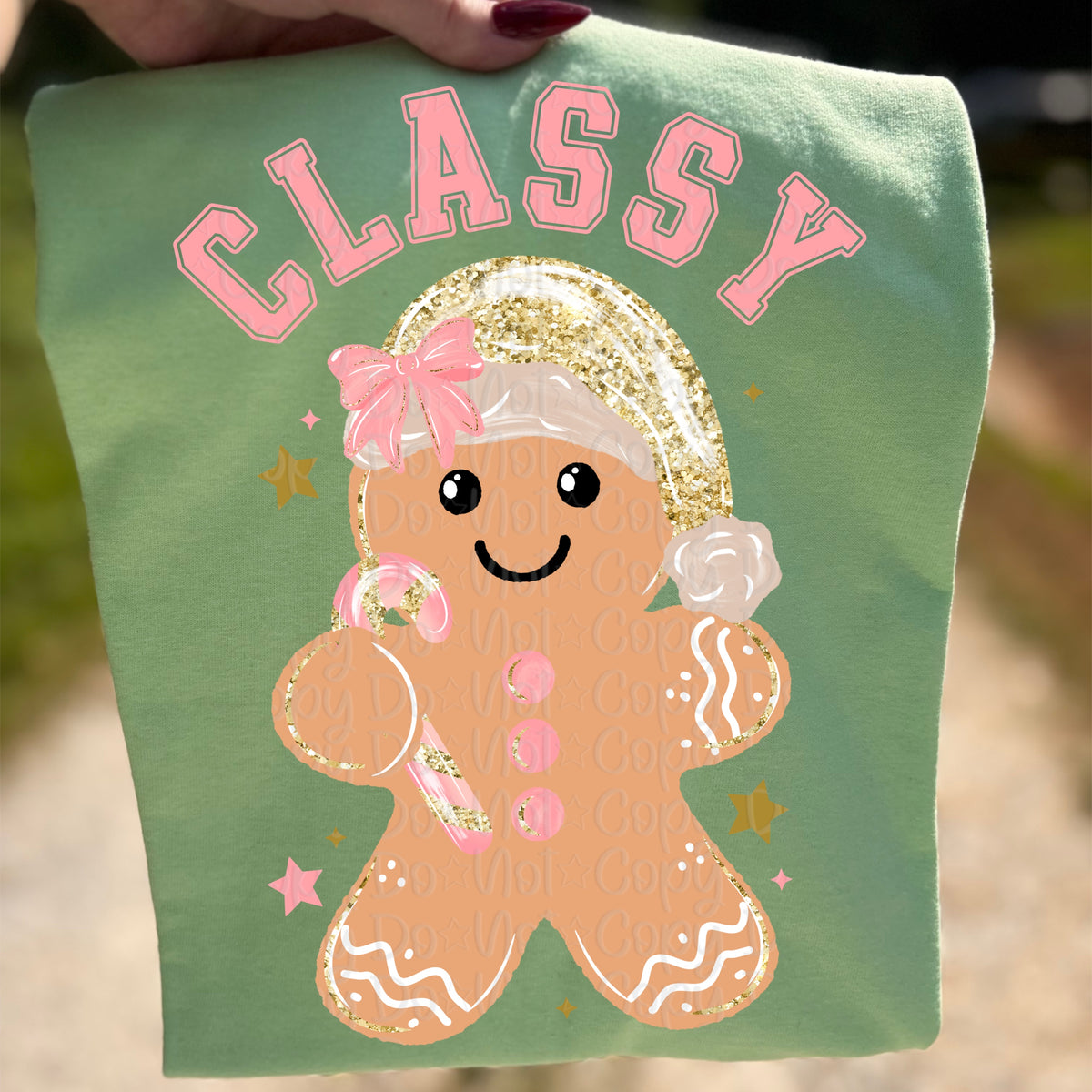 Classy Faux Glitter Gingerbread (Virgo) DTF Transfer