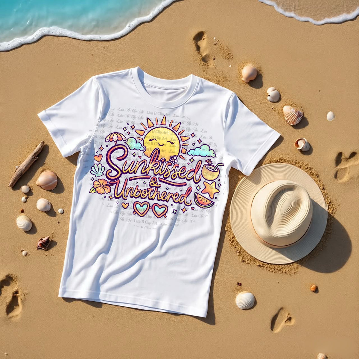 Sunkissed & unbothered happy sun (Lisa) DTF Transfer
