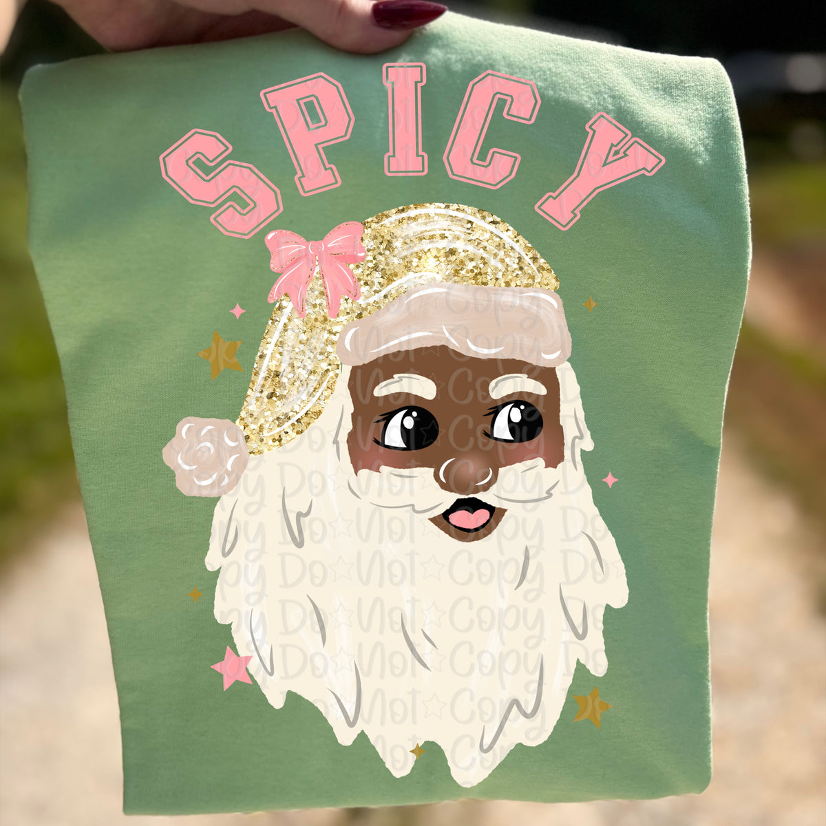 Dark Skin Spicy Santa  (Virgo) DTF Transfer
