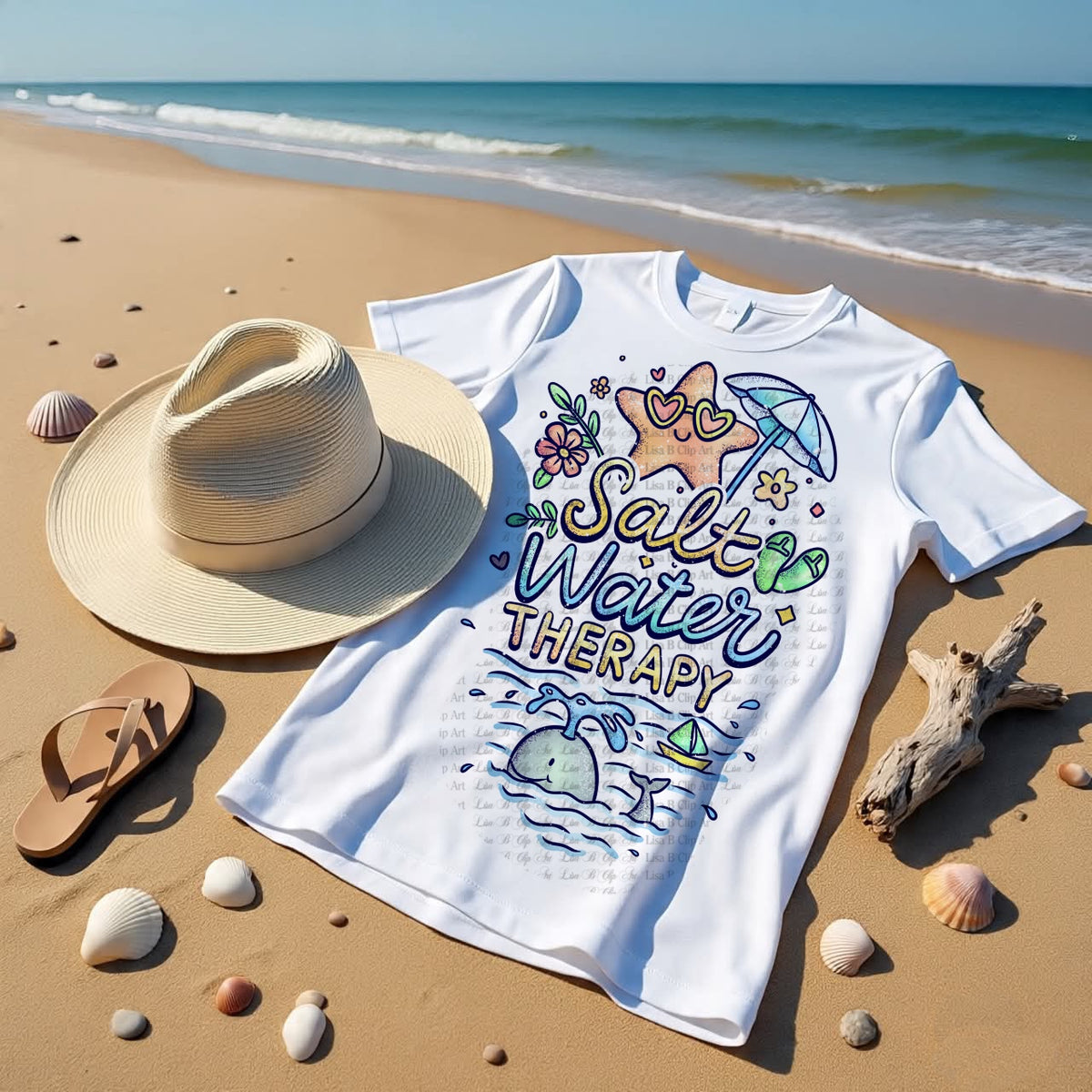 Saltwater therapy starfish with sunglasses (Lisa) DTF Transfer