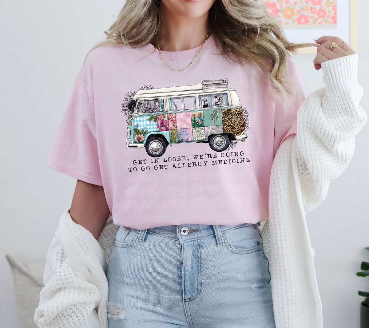 Get in loser faux patchwork van (PH) DTF Transfer