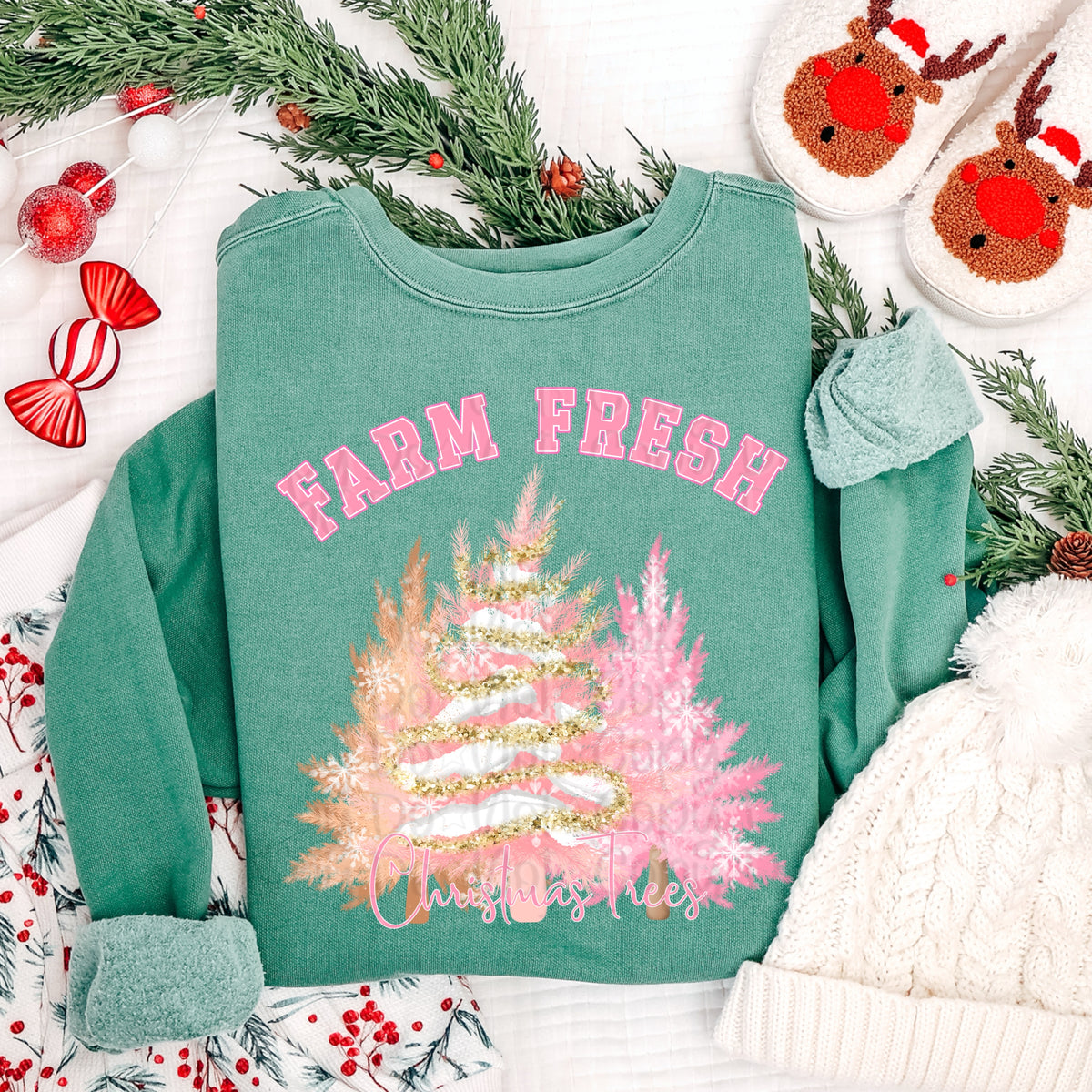 Pink Farm Fresh Trees (Virgo) DTF Transfer