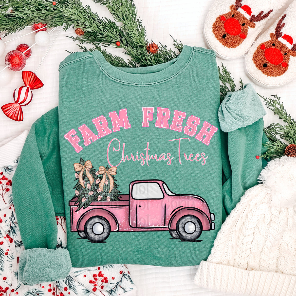 Pink Truck Farm Fresh Trees (Virgo) DTF Transfer