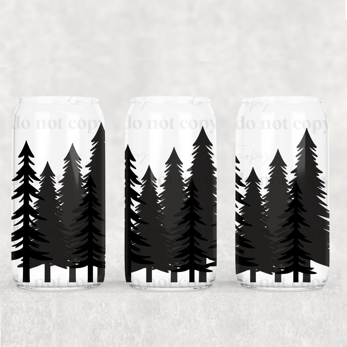 7620 black trees (CSC) UV DTF WRAP