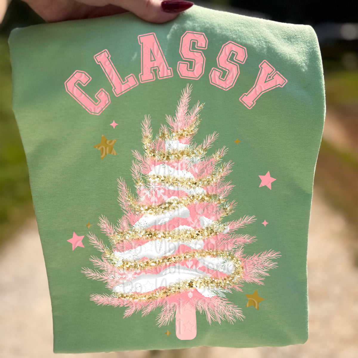 Pink Classy Faux Glitter Tree (Virgo) DTF Transfer