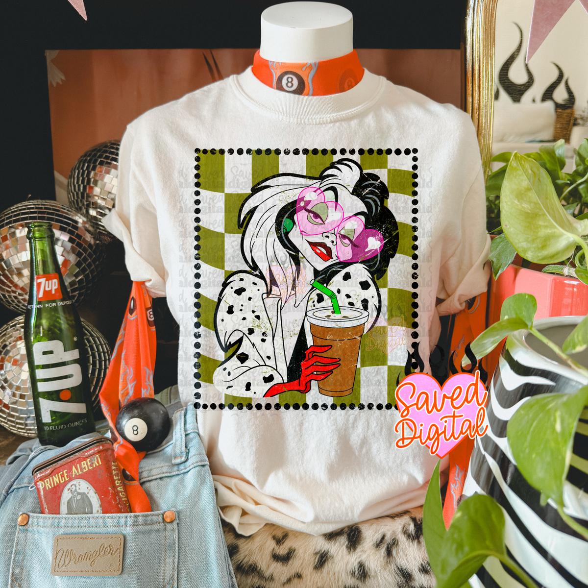 Cruella with iced coffee (Saved) DTF Transfer