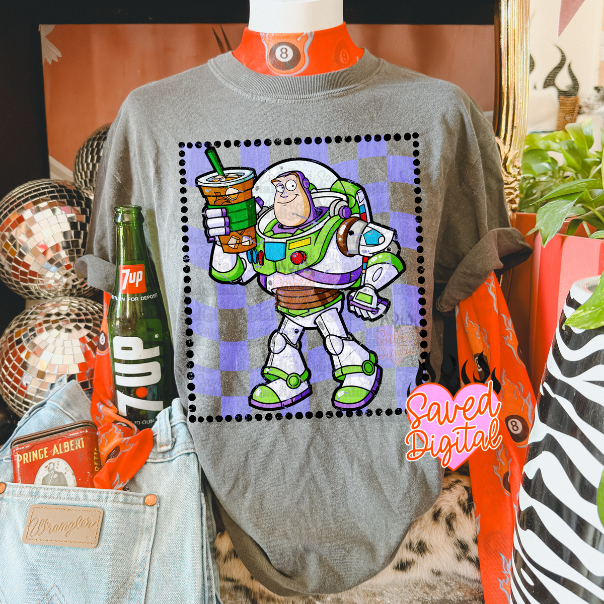 Astronaut with iced coffee (Saved) DTF Transfer