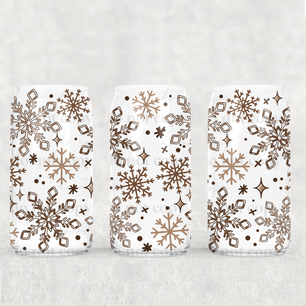 2671 brown snowflakes (CSC) UV DTF WRAP