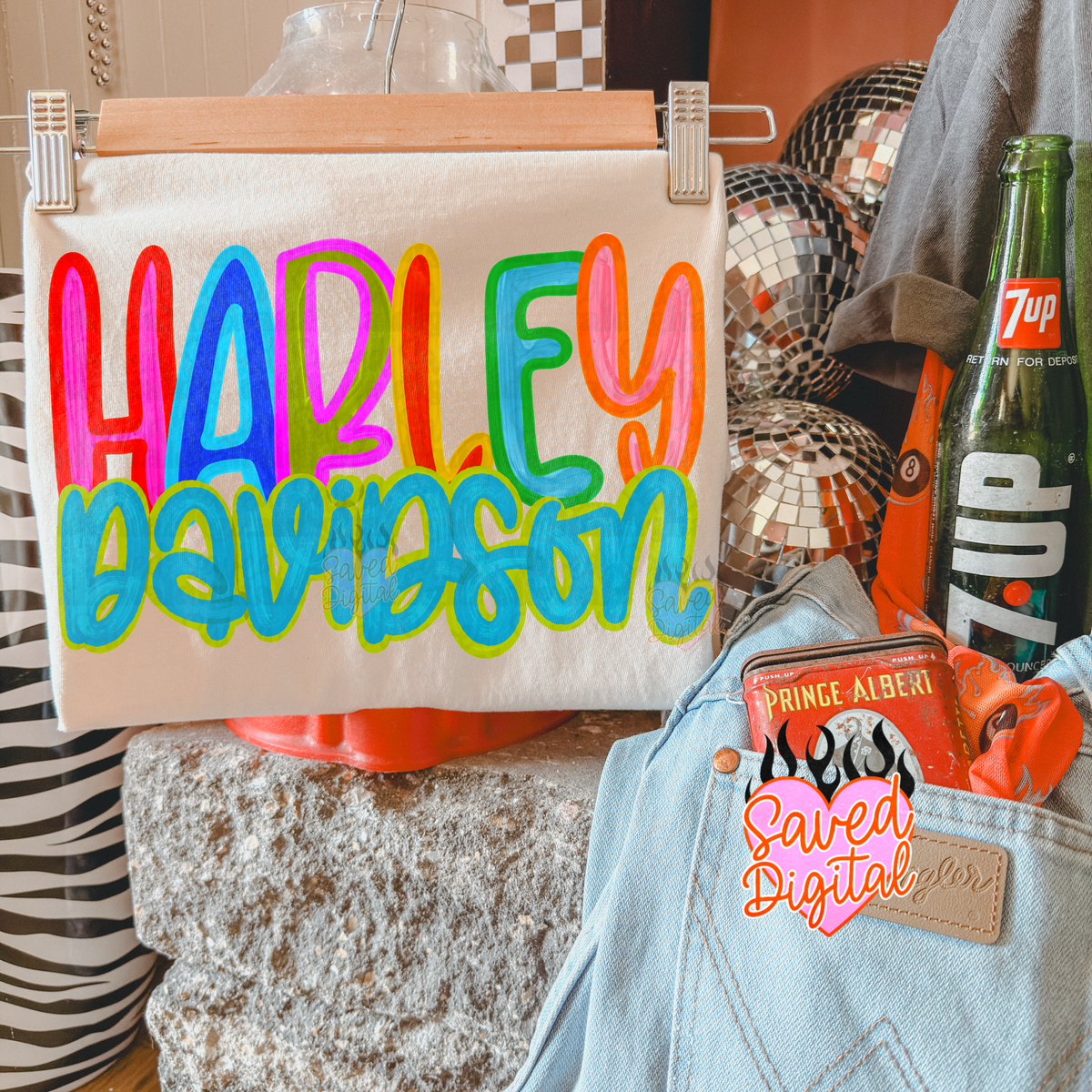 HD neon brushstrokes (Saved) DTF Transfer