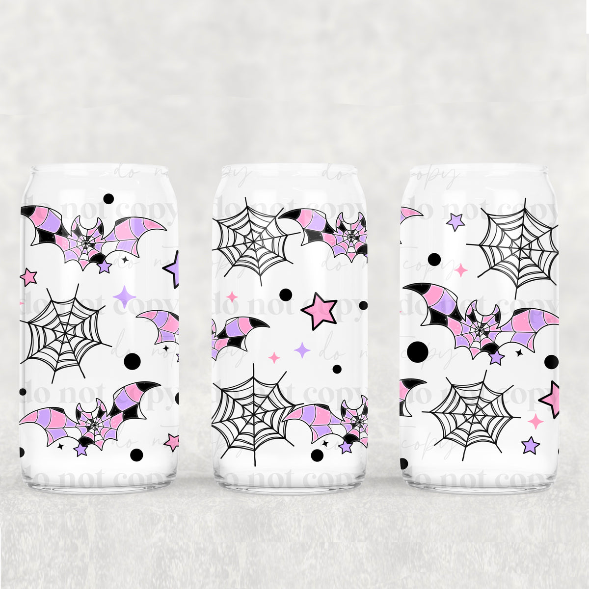 7739 pink purple black bats (CSC) UV DTF WRAP